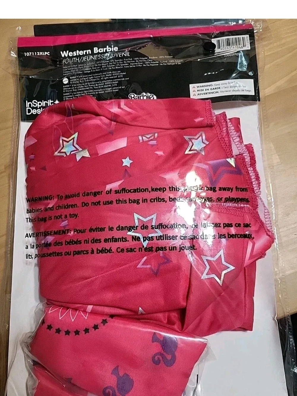 Barbie Pink Star-Print Western Jumpsuit with Bandana